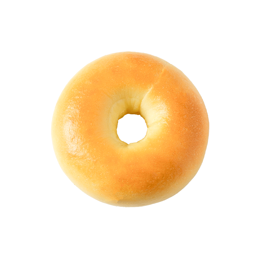 Lesklý a krehký obyčajný bagel